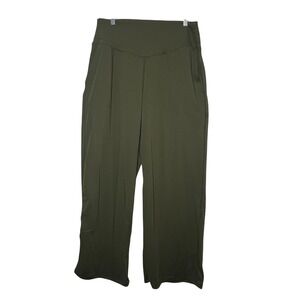 NWT Halara UltraSculpt‎ High Waisted Wide Leg Pants Olive Green Size Petite XL